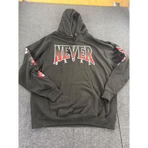 Never Broke Again Mens Hoodie‎ Black Red Graphic Streetwear Fleece XXL